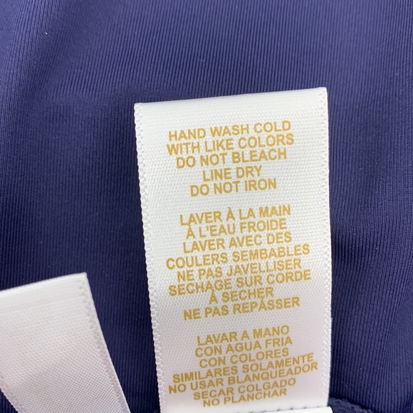 NWT Anne Cole Twist Front Bandeaukini Navy Swim Top Size X-Large - Picture 8 of 8